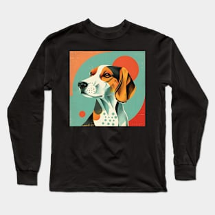 Retro Foxhound: Pastel Pup Revival Long Sleeve T-Shirt